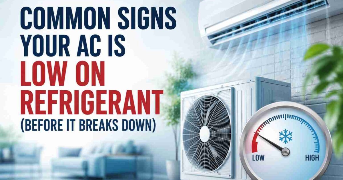 Common Signs Your AC Is Low on Refrigerant (Before It Breaks Down)